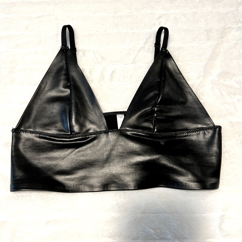 Leather Black Tank top